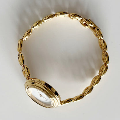 Gucci 1990s Interchangeable Bezel Gold Plated Watch with 6 bezels, case (167mm)