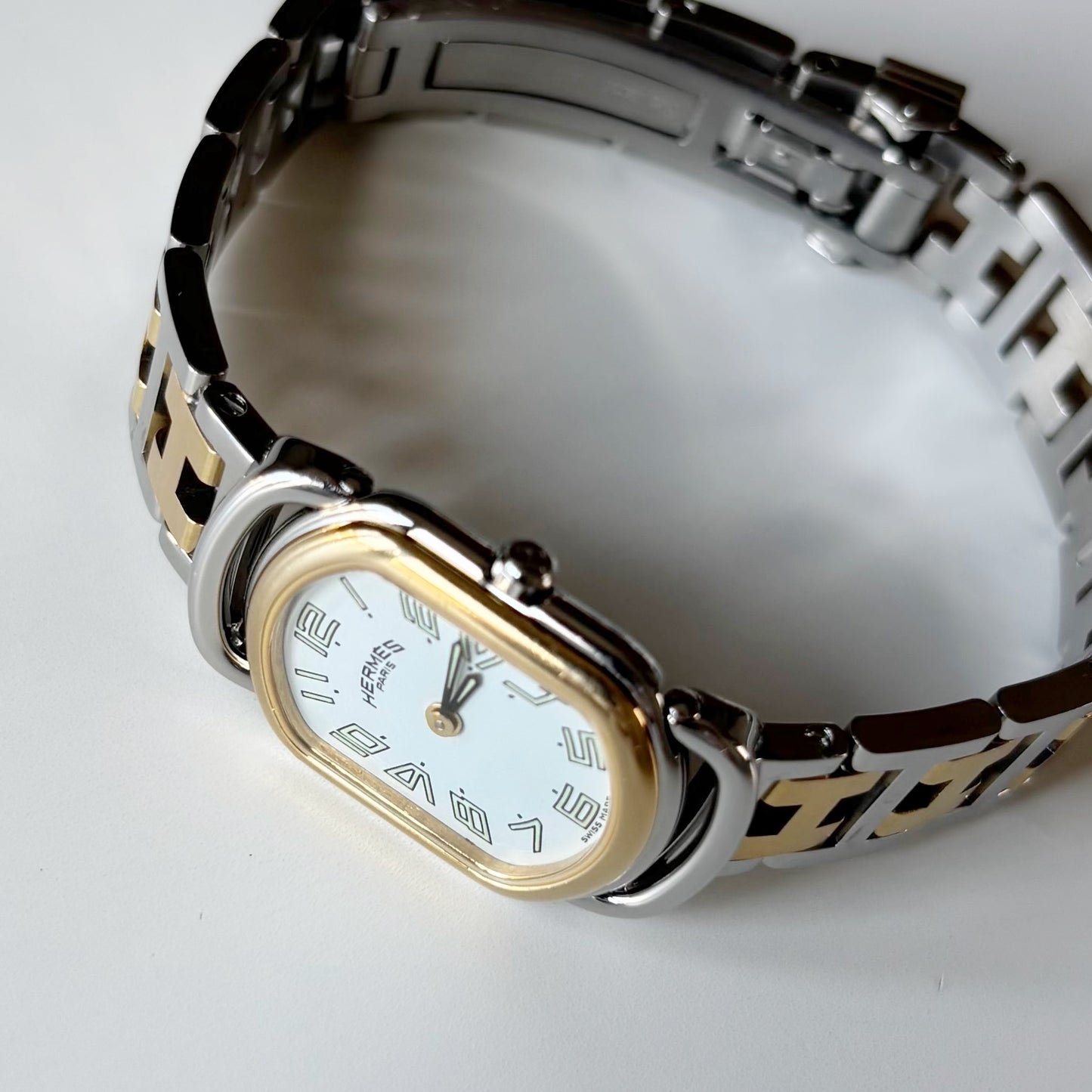 Hermes 1990s Rallye Two Tone Gold Plated Watch