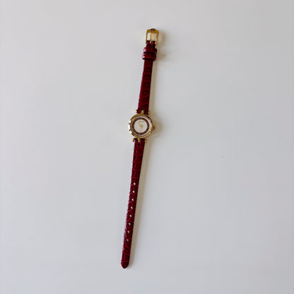 Gucci 1990s Round Dial Red Gold Plated Watch