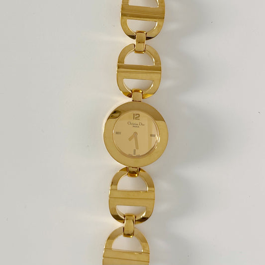 Dior Early 2000s Malice Mirror Dial Gold Plated Watch