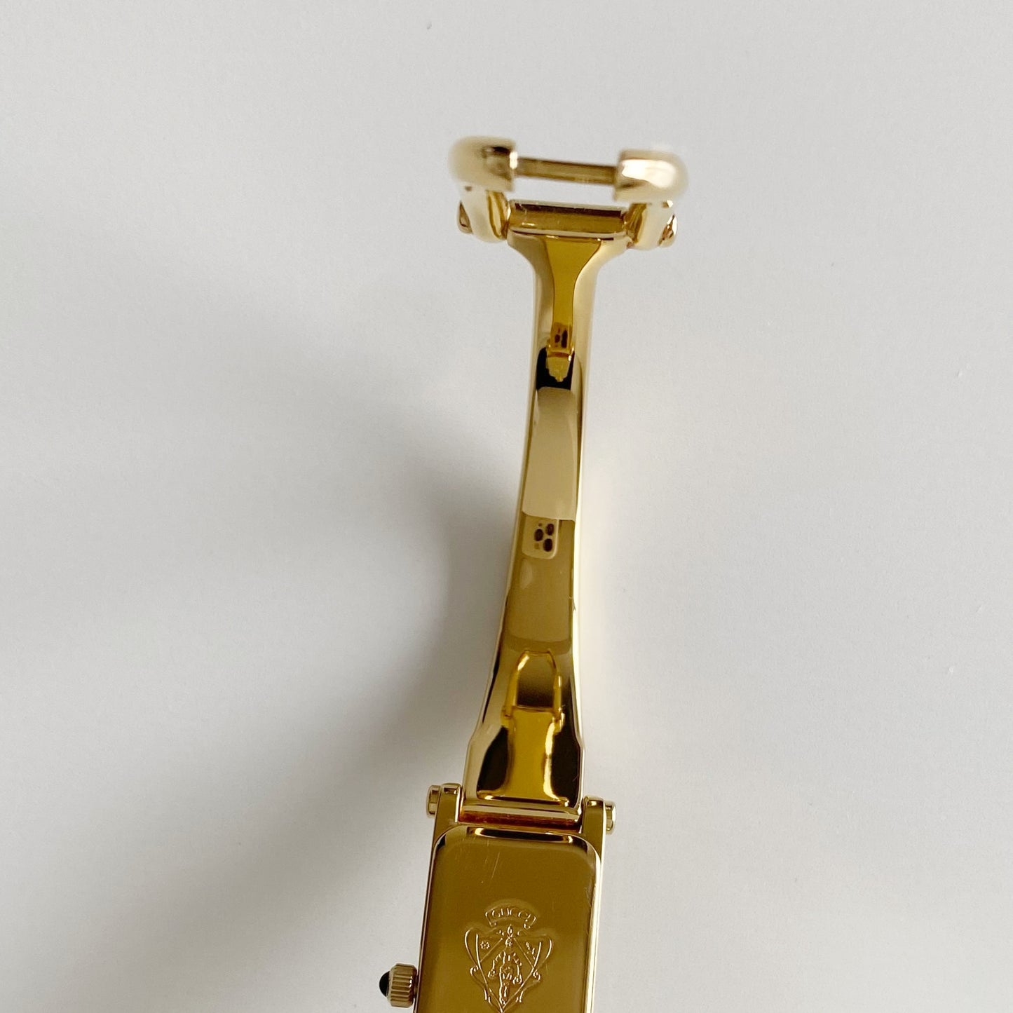 Gucci 1990s Gold Dial Gold Plated Bangle Watch