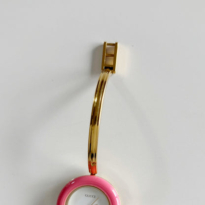 Gucci 1990s Interchangeable Bezel Gold Plated Bangle Watch with 12 bezels, case (Small)