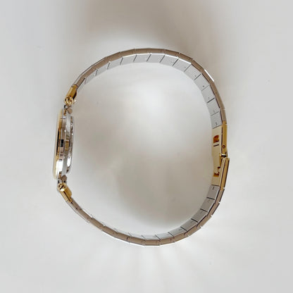 Dior 1990s Round Gold Dial Two Tone Watch