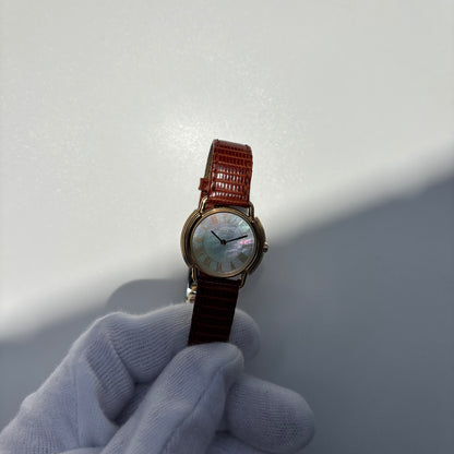 Dior 1990s Seashell Round Dial Gold-Plated Watch
