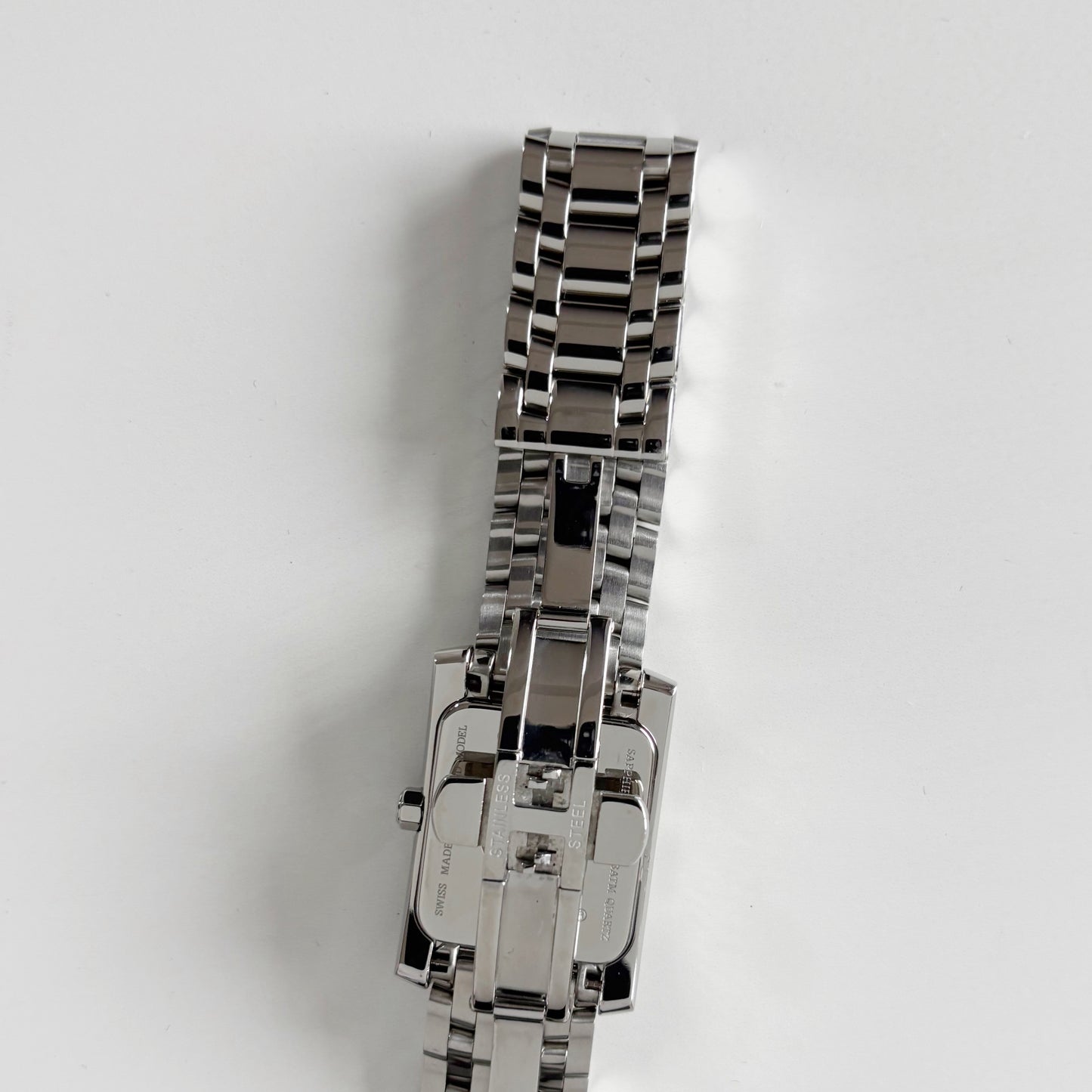 Fendi 1990s Seashell Dial Tank Stainless steel Watch