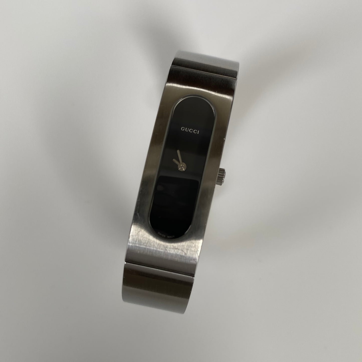 Gucci 1990s Black Dial Stainless steel Bangle Watch