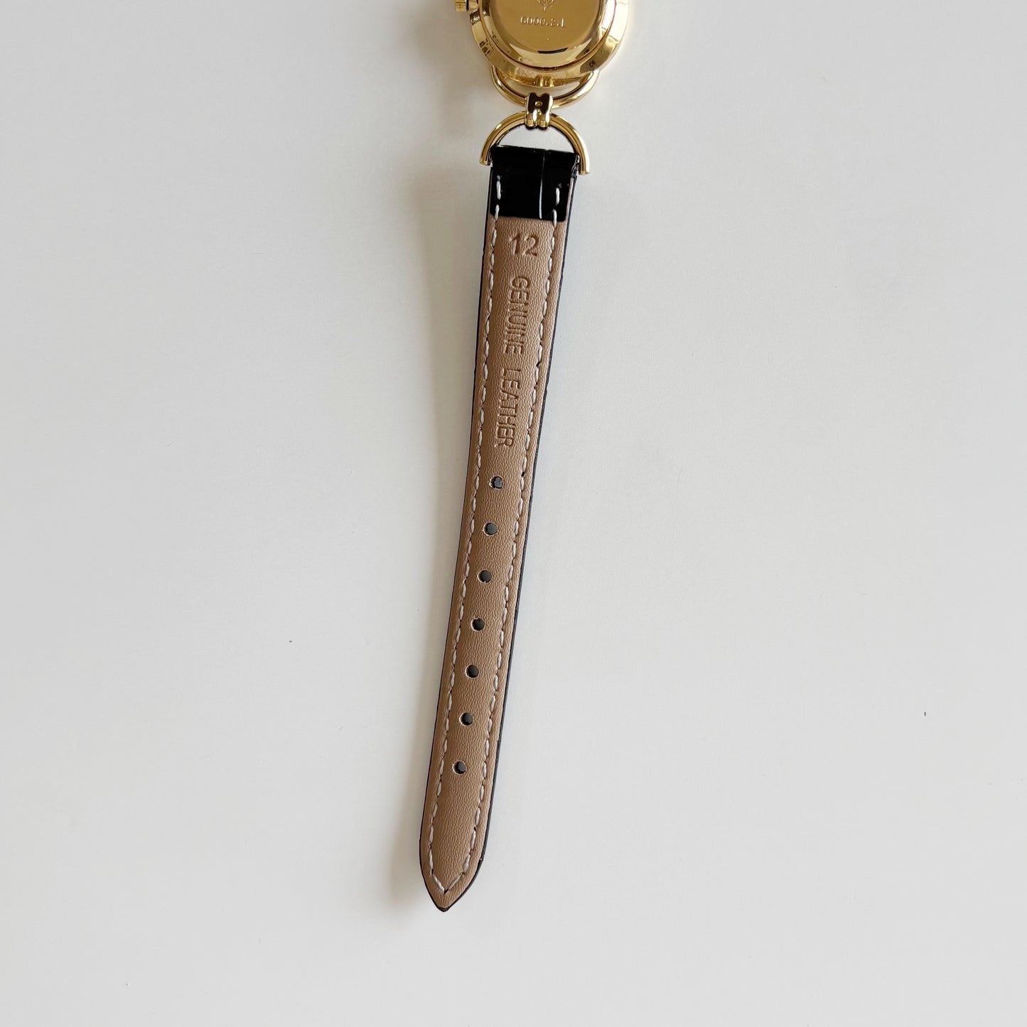 Gucci 1990s Seashell Dial Gold Plate Horsebit Watch