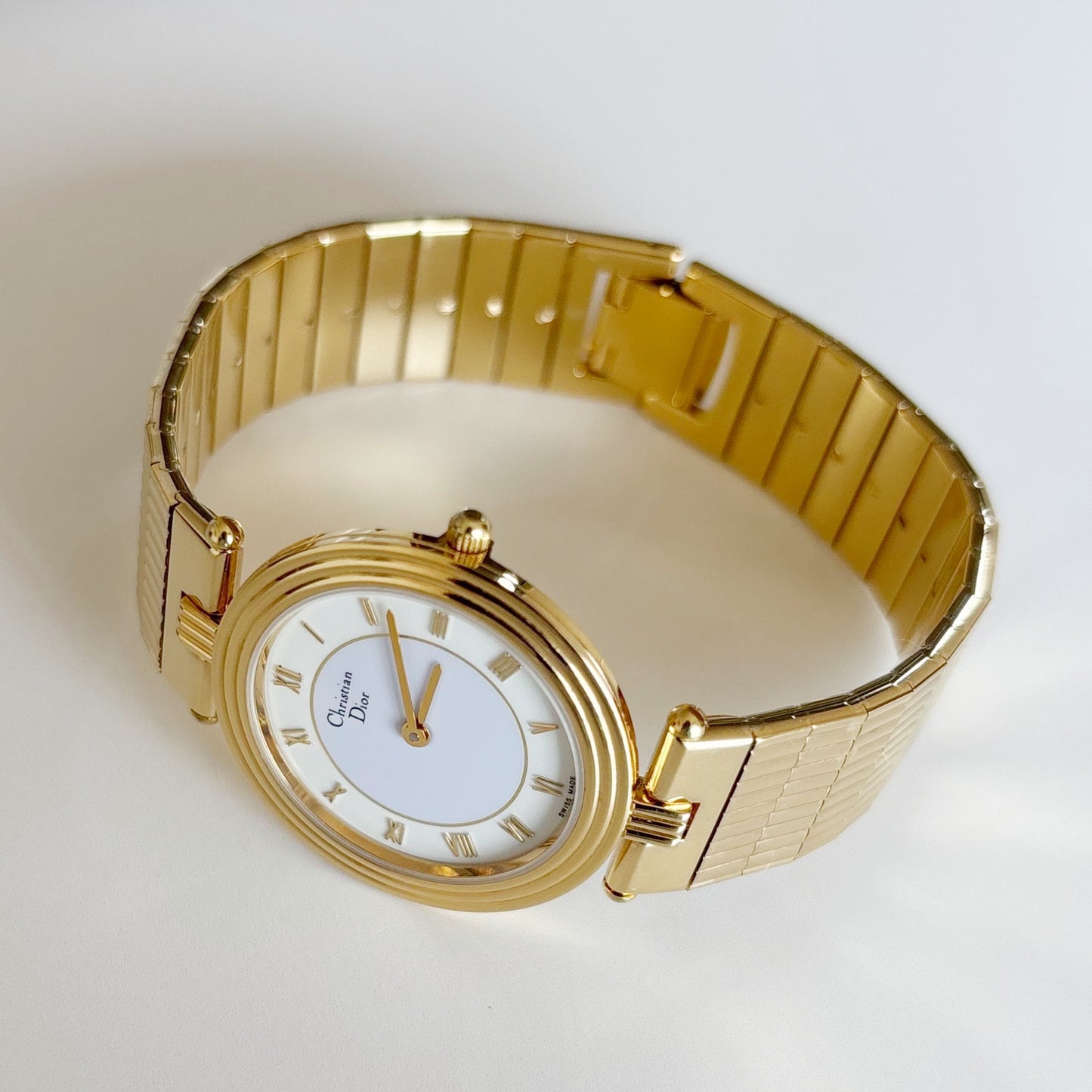 Dior 1990s Round Dial Gold Plated Watch (Large)