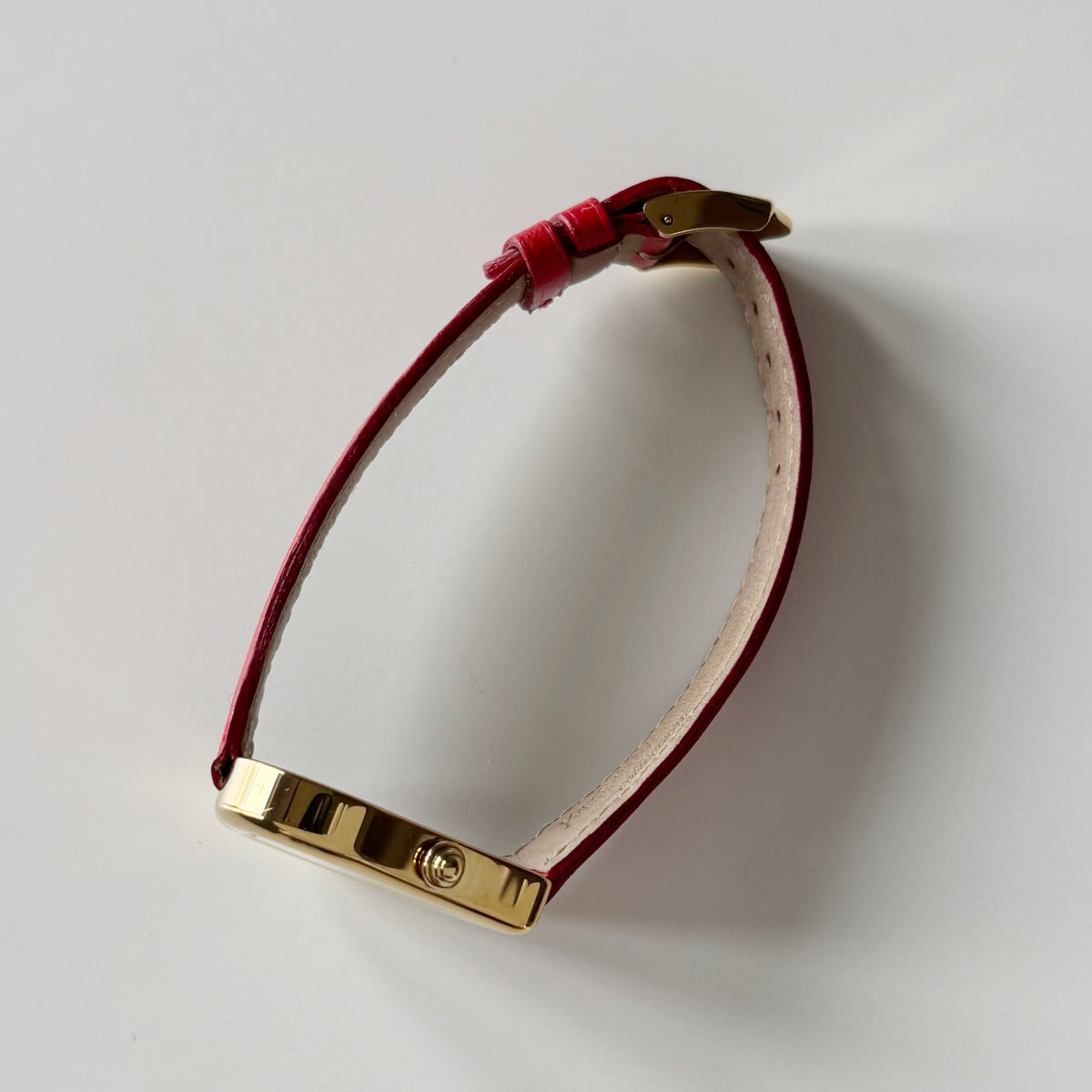 Yves Saint Laurent 1990s Heart Dial Gold Plated Red Watch