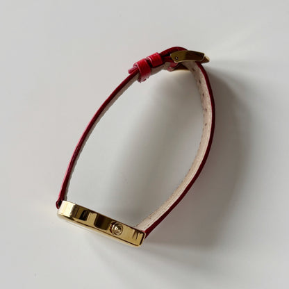 Yves Saint Laurent 1990s Heart Dial Gold Plated Red Watch