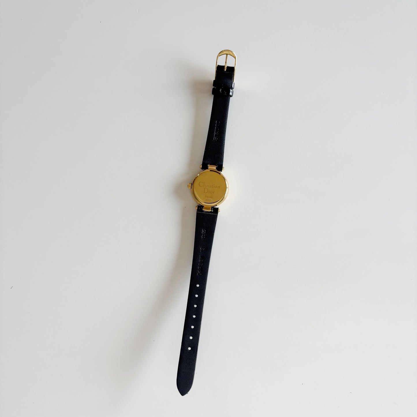 Dior 1990s Round Dial Gold Plated Watch
