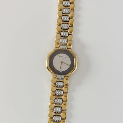 Dior 1990s Octagon Date Dial Two Tone Watch (Large) (5/31)
