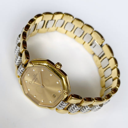 Dior 1990s Octagon Two Tone Watch