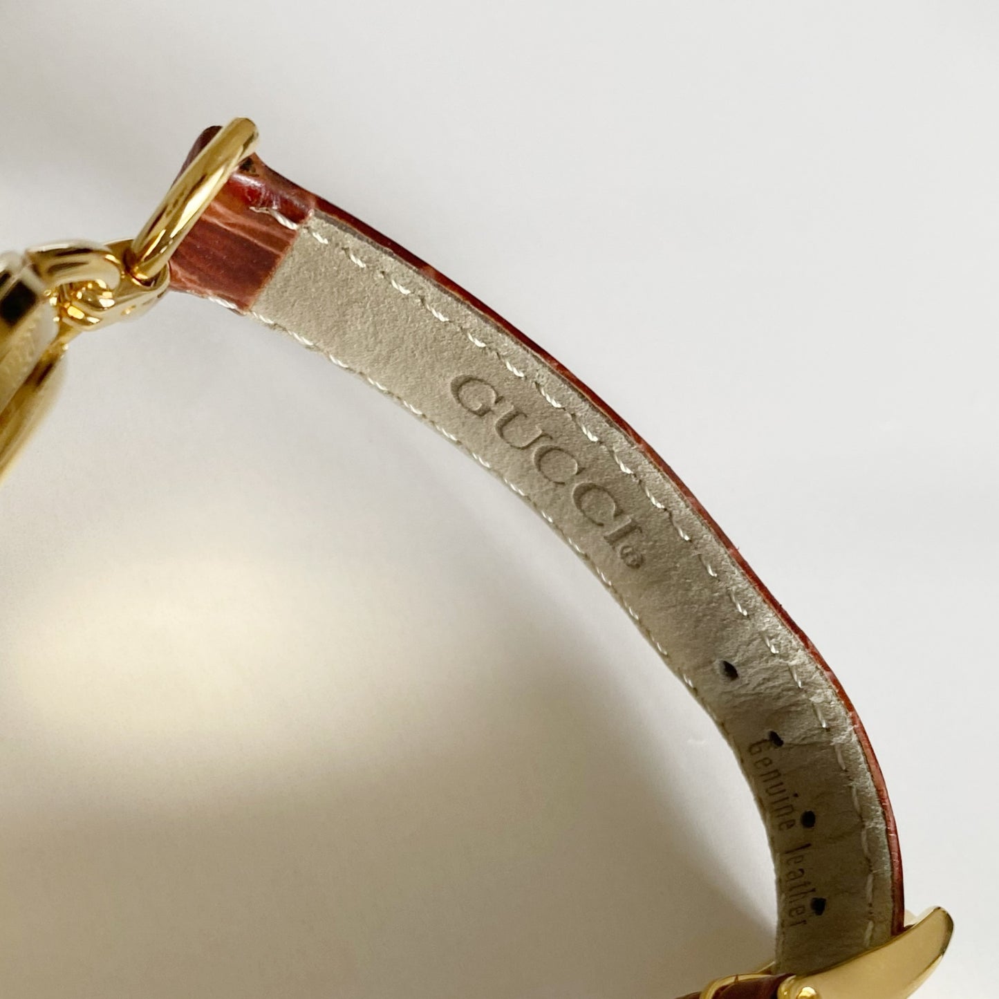 Gucci 1990s Gold Plated Round Dial Horsebit Watch