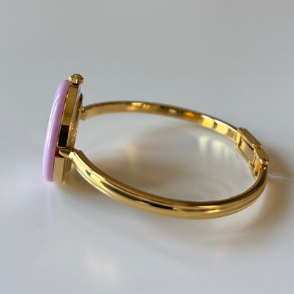 Gucci 1990s Interchangeable Bezel Gold Plated Bangle Watch with 12 bezels, case