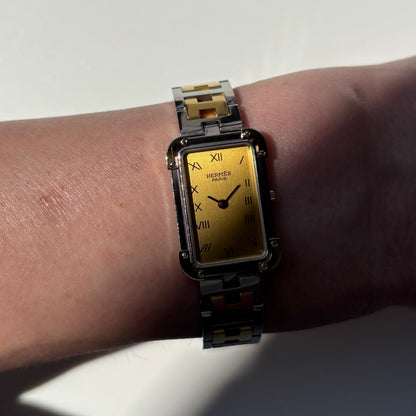 Hermes 1990s Croisier Two Tone Watch