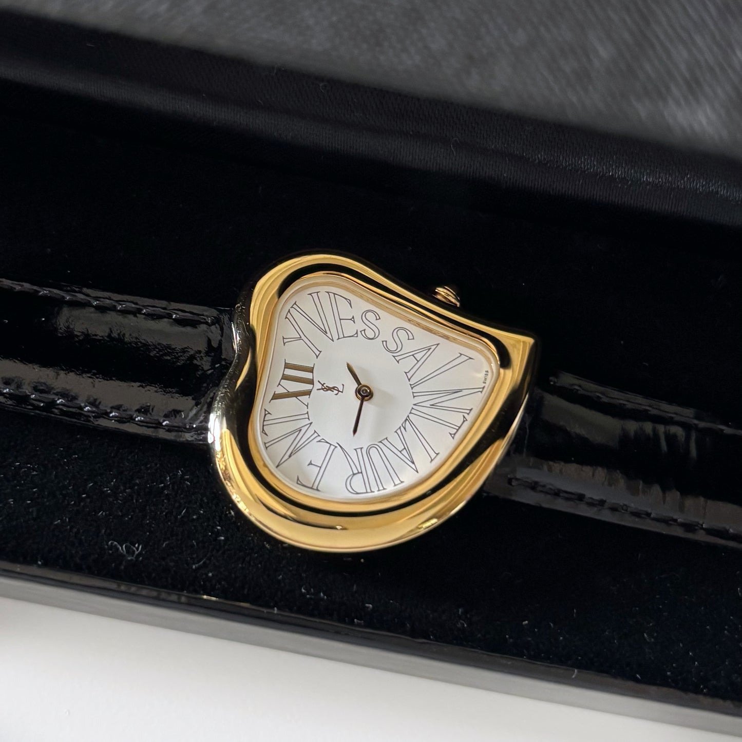 Yves Saint Laurent 1990s Heart Shaped Gold Plated Watch