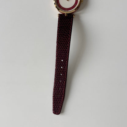 Gucci 1990s Round Dial Red Gold Plated Watch (Large)