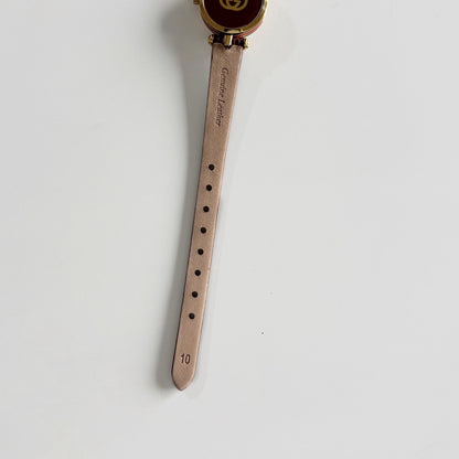 Gucci 1990s Round Dial Gold Plated Watch