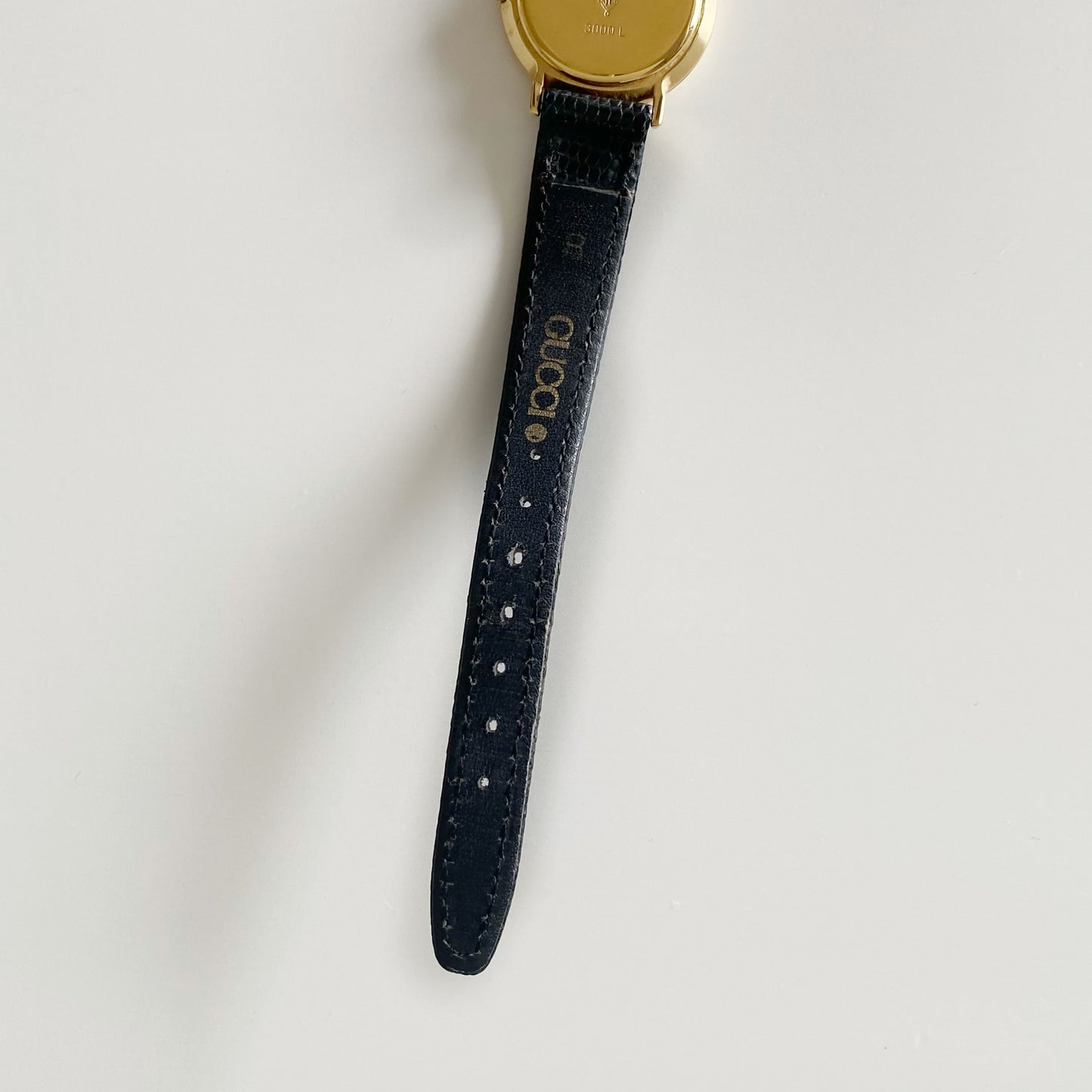 Gucci 1990s Black Dial Gold Plated Watch