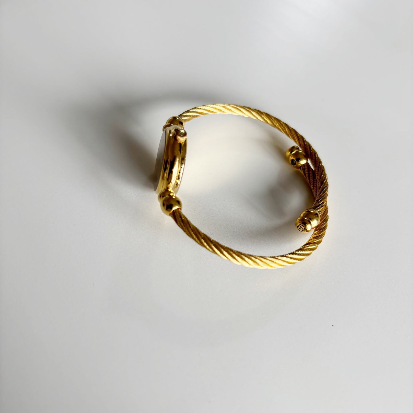Gucci 1990s Gold Plated Cable Bangle Watch