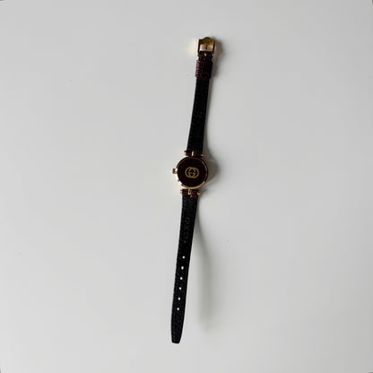 Gucci 1990s Round Dial Red Gold Plated Watch