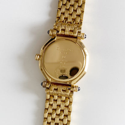 Dior 1990s Octagon Gold Plated Watch