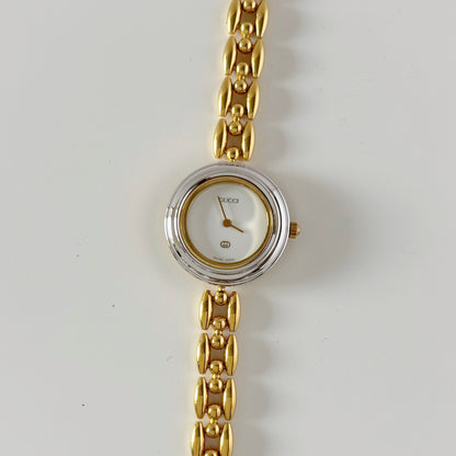 Gucci 1990s Interchangeable Bezel Gold Plated Watch with 6 bezels, case (160mm)