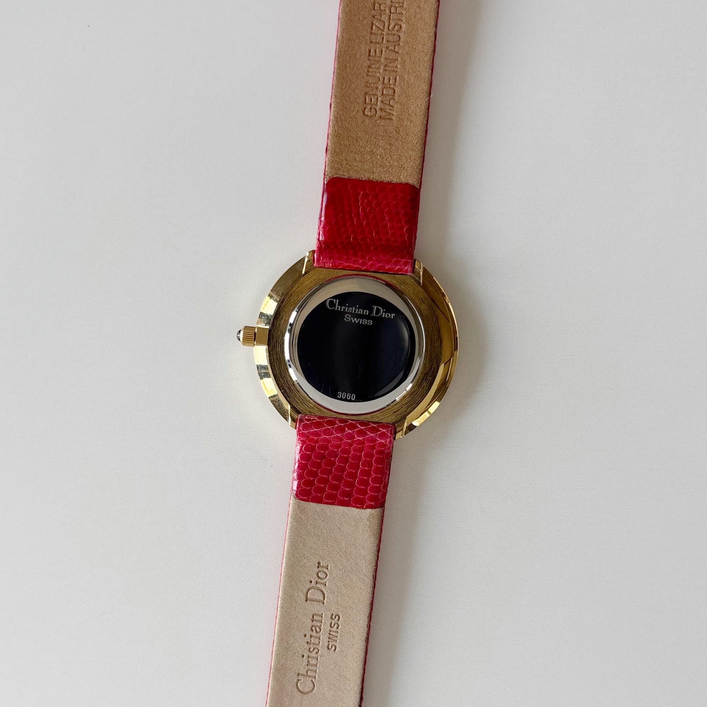 Dior 1990s Round Dial Gold Plated Watch