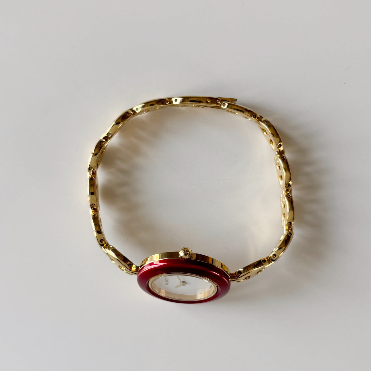 Gucci 1990s Interchangeable Bezel Gold Plated Chain Watch with 6 bezels, case (165mm)