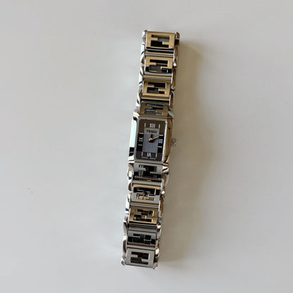 Fendi 1990s Tank Stainless Steel Watch