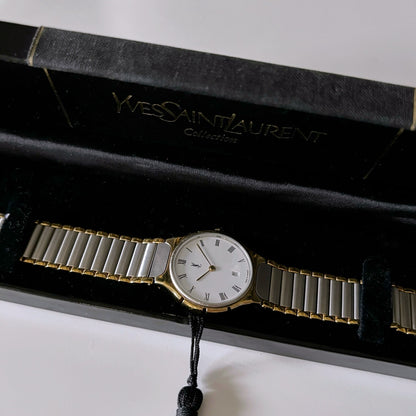 Yves Saint Laurent 1990s Two Tone Watch