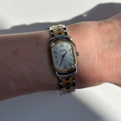 Hermes 1990s Rallye Two Tone Gold Plated Watch