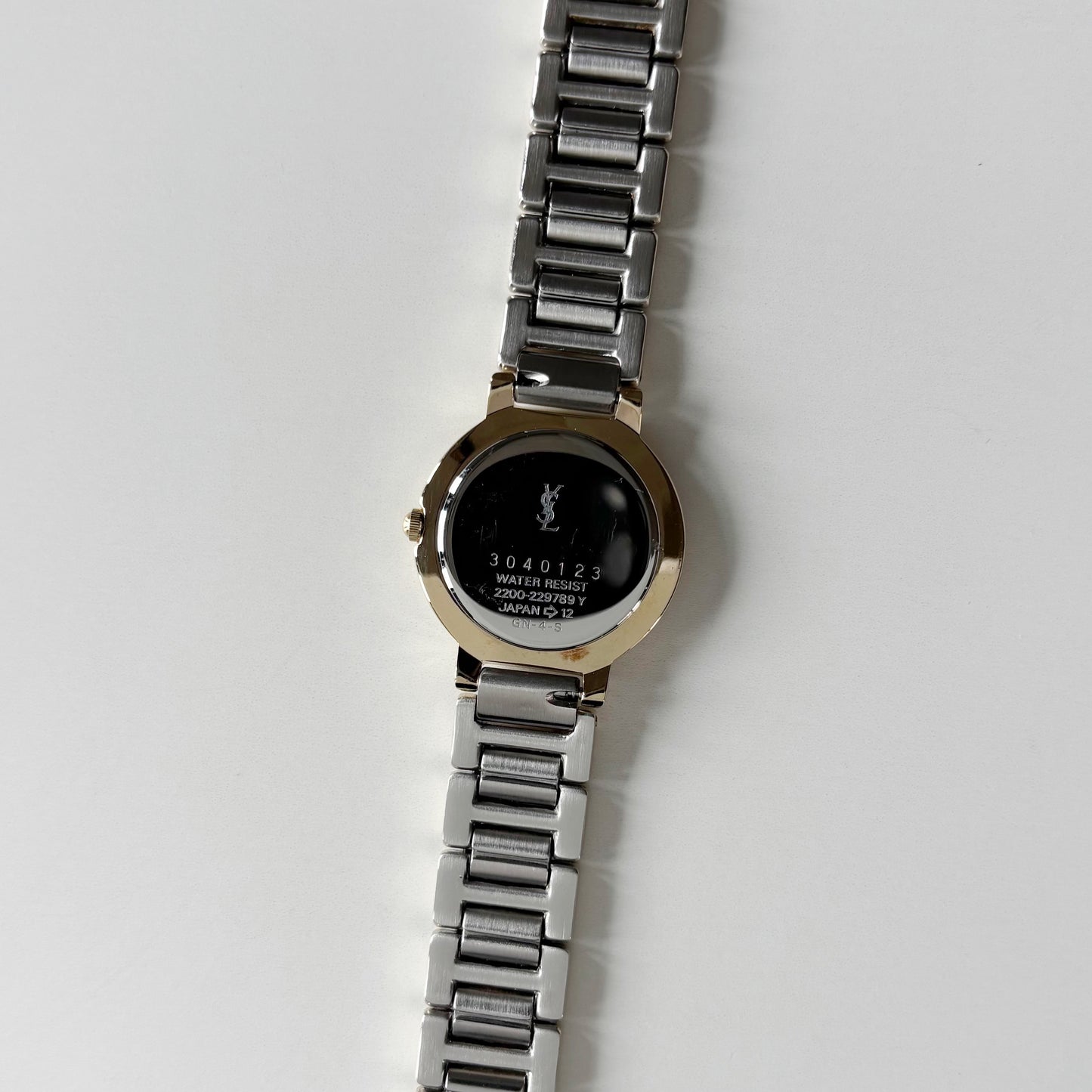 Yves Saint Laurent 1990s Round Dial Two Tone Watch