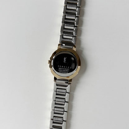 Yves Saint Laurent 1990s Round Dial Two Tone Watch
