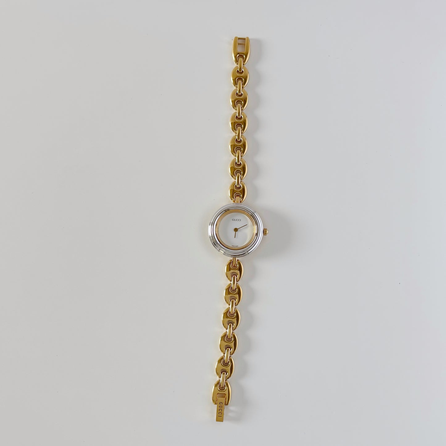 Gucci 1990s Interchangeable Bezel Gold Plated Watch with 6 bezels, case (165mm)