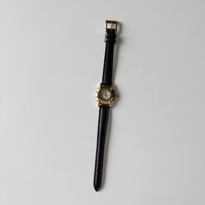 Fendi 1990s Round Dial Gold Plated Watch
