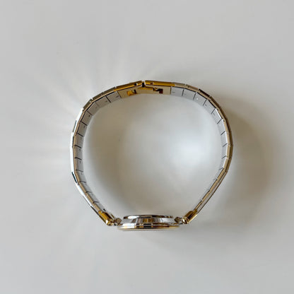 Dior 1990s Gold Round Dial Two Tone Gold Plated Watch