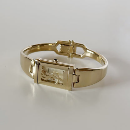 Yves Saint Laurent 1990s Peek a boo Gold Plated Bangle Watch