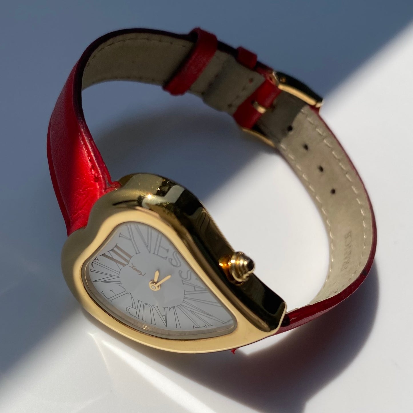Yves Saint Laurent 1990s Heart shaped Dial Gold Plated Watch
