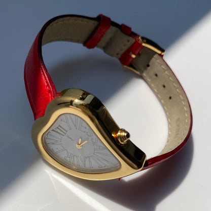 Yves Saint Laurent 1990s Heart shaped Dial Gold Plated Watch