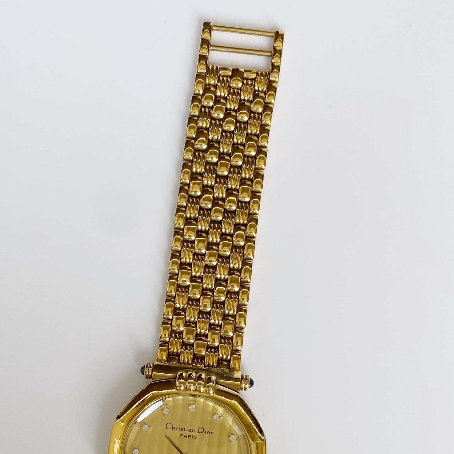 Dior 1990s Octagon Gold Plated Watch