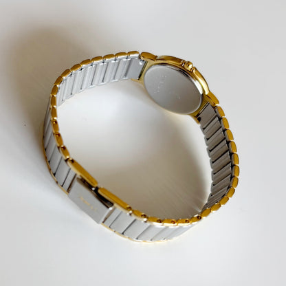 Yves Saint Laurent 1990s Round Dial Two Tone Watch