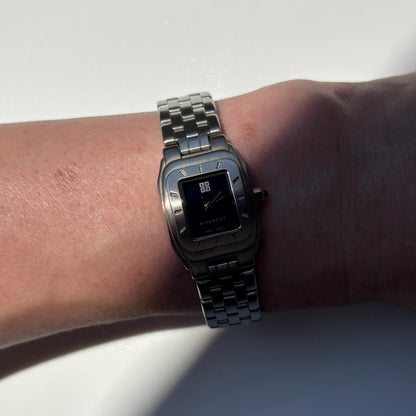 Givenchy 1990s Black Dial Silver Watch