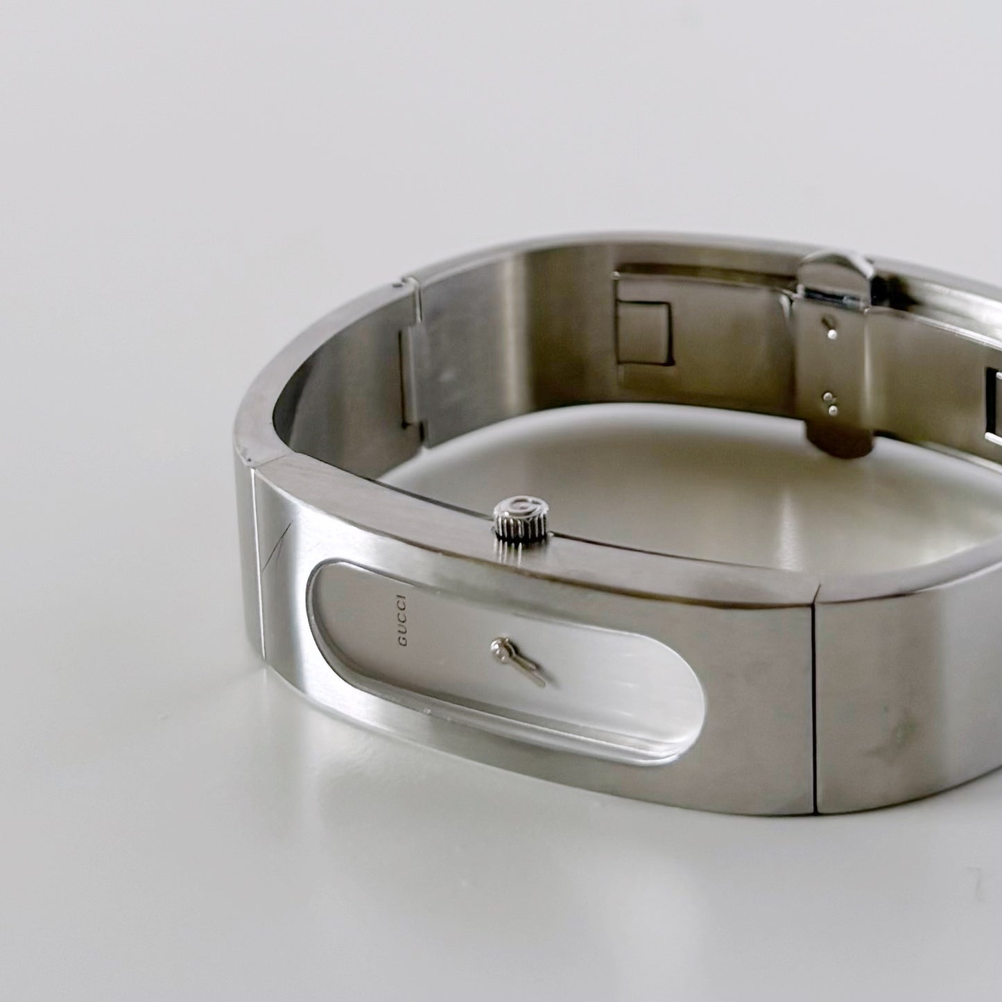 Gucci 1990s Silver Stainless steel Bangle Watch