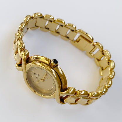 Fendi 1990s Gold Plated Round Watch