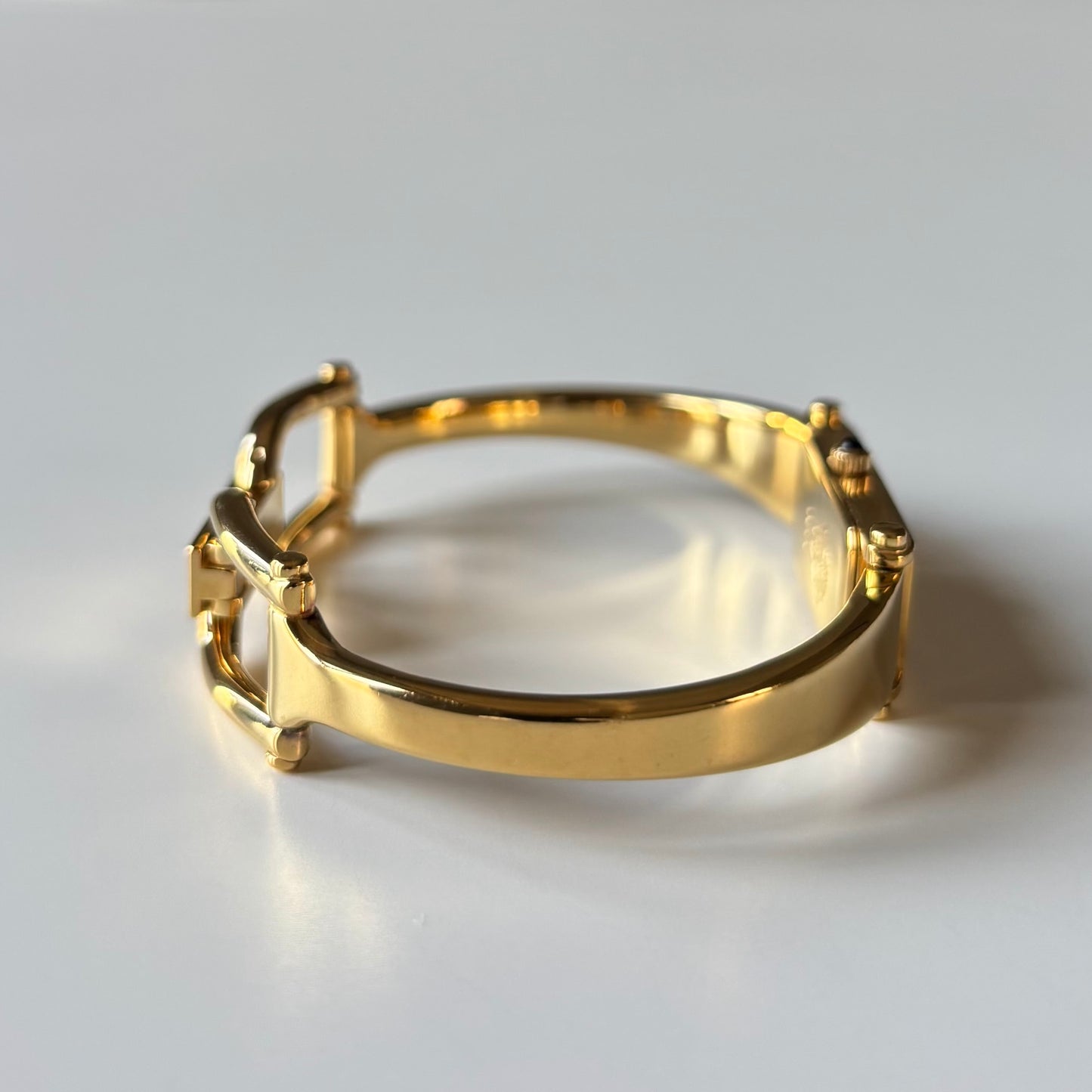 Gucci 1990s Black Dial Gold Plated Bangle Watch