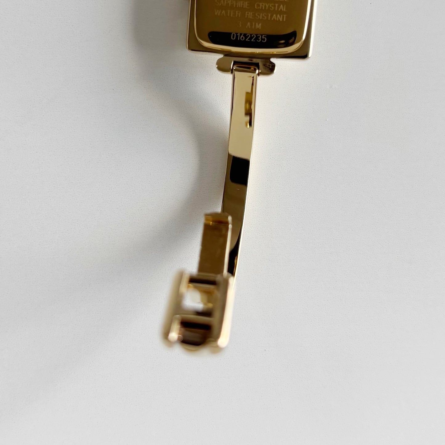 Gucci 1990s Square Dial Gold Plated Bangle Watch