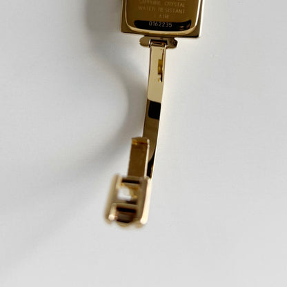 Gucci 1990s Square Dial Gold Plated Bangle Watch