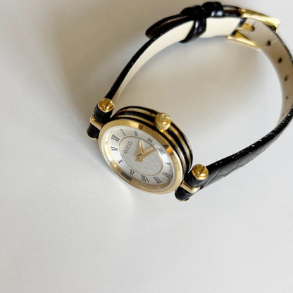 Gucci 1990s Round Dial Gold Plated Watch